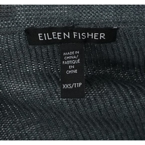 Eileen Fisher Gray Button Up V-Neck Cardigan Stretch Sweater Size XXS - Picture 3 of 4
